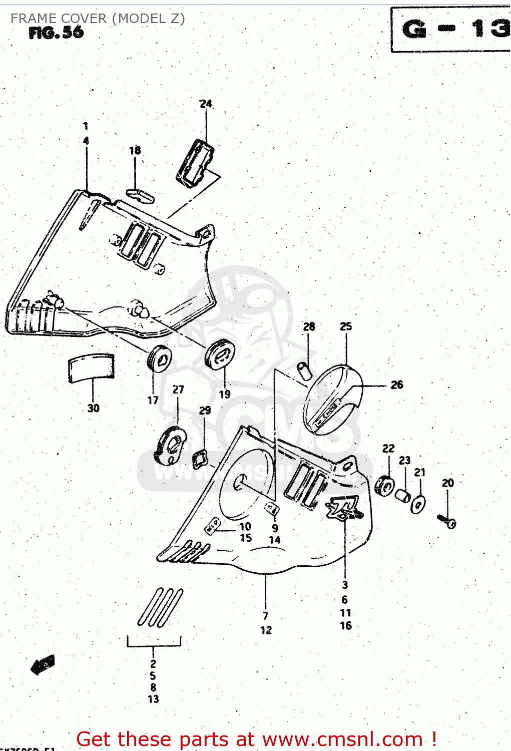 FRAME COVER (MODEL Z) GSX750S 1983 (D) (E01 E02 E04 E06 E18 E21 E22 E24 E25 E30 34 39)