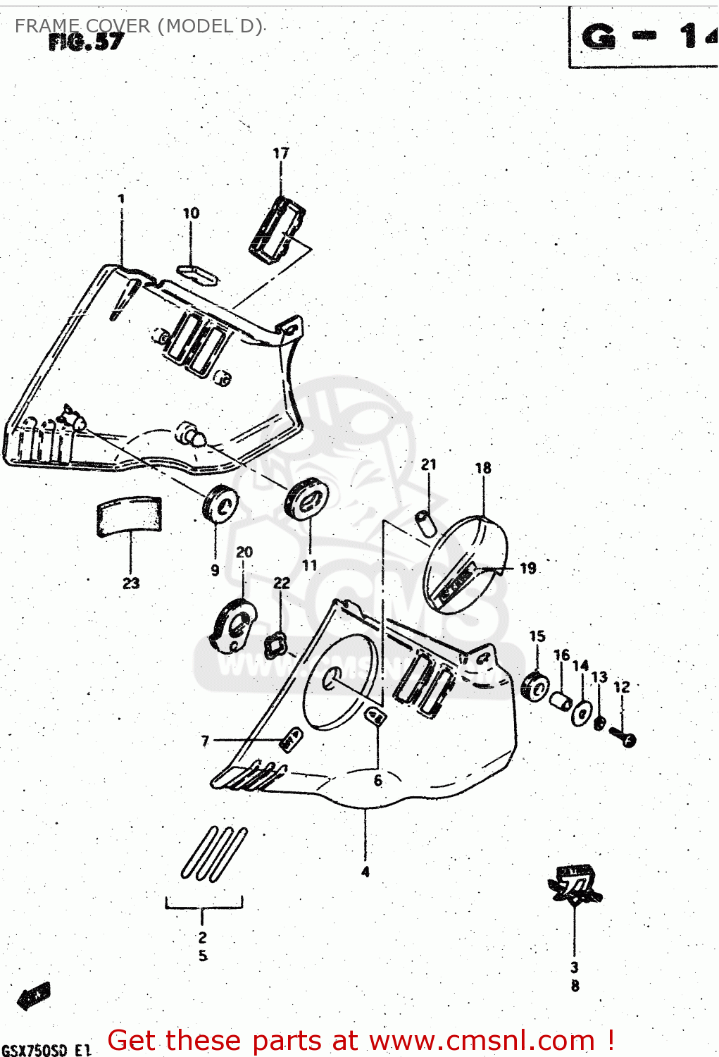 FRAME COVER (MODEL D) GSX750S 1983 (D) (E01 E02 E04 E06 E18 E21 E22 E24 E25 E30 34 39)