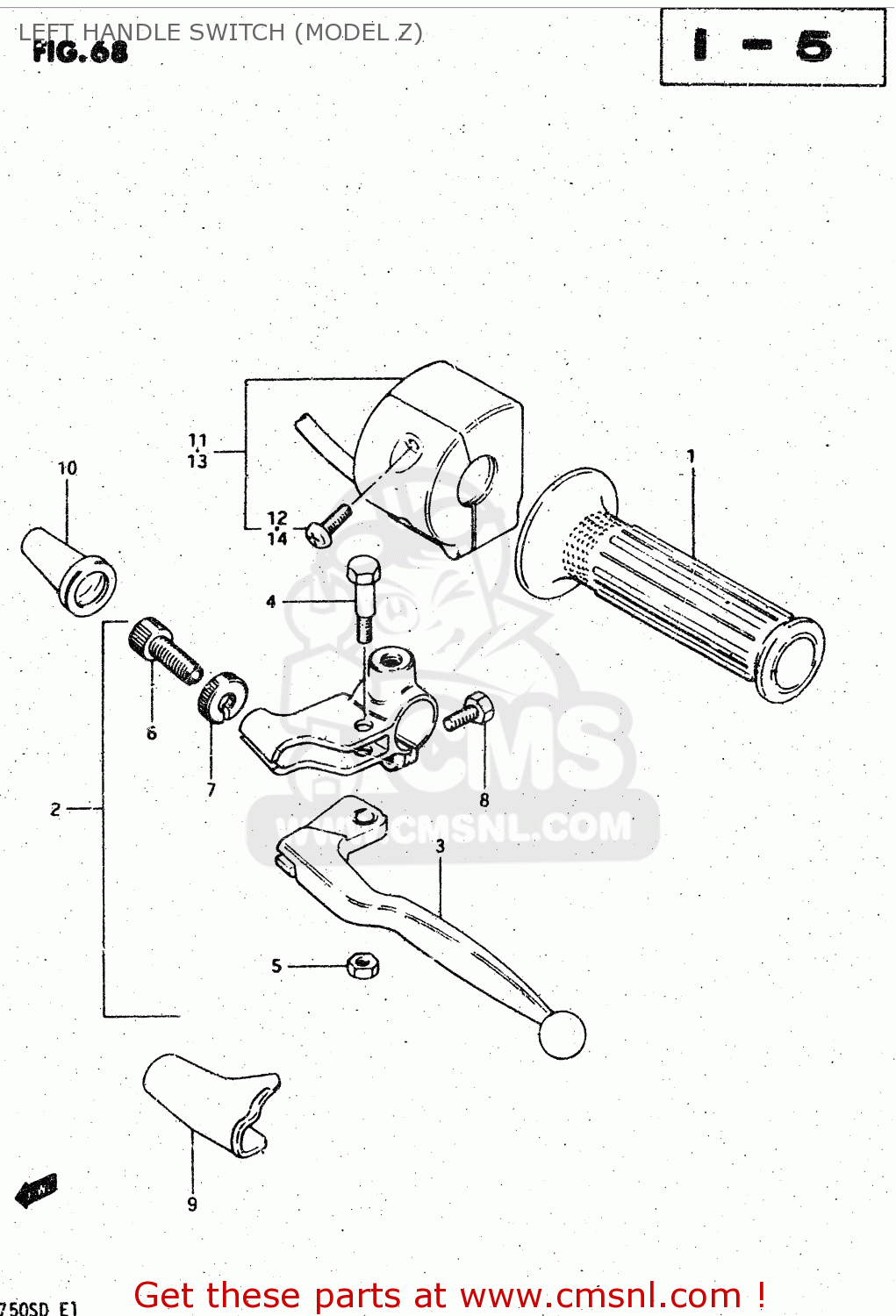 LEFT HANDLE SWITCH (MODEL Z) GSX750S 1983 (D) (E01 E02 E04 E06 E18 E21 E22 E24 E25 E30 34 39)