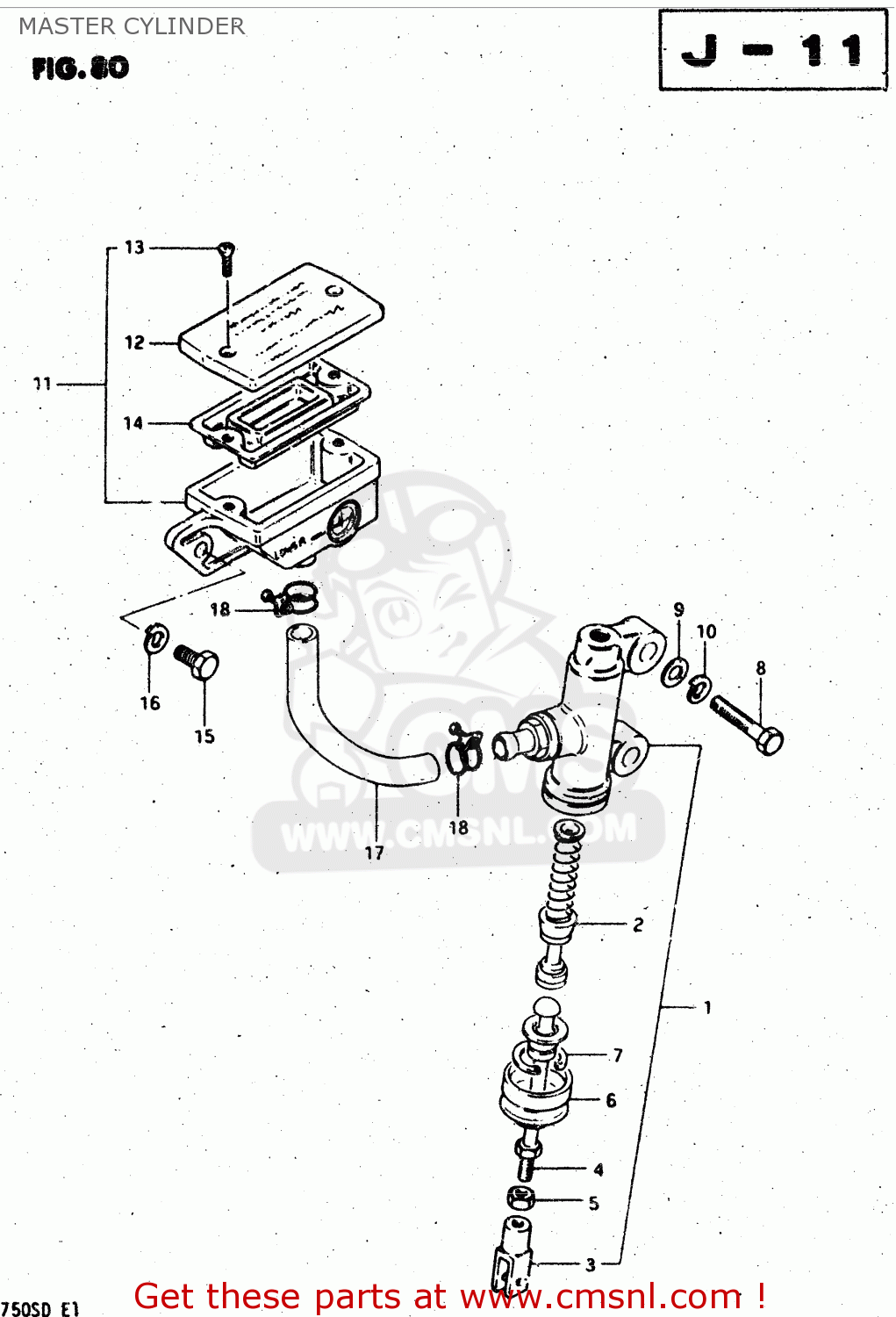 MASTER CYLINDER GSX750S 1983 (D) (E01 E02 E04 E06 E18 E21 E22 E24 E25 E30 34 39)