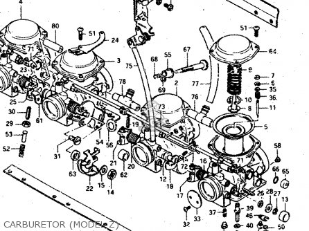 CARBURETOR (MODEL Z) - GSX750S 1983 (D) (E01 E02 E04 E06 E18 E21 E22 E24 E25 E30 34 39)