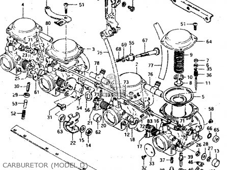 CARBURETOR (MODEL D) - GSX750S 1983 (D) (E01 E02 E04 E06 E18 E21 E22 E24 E25 E30 34 39)