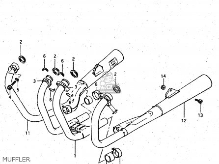 MUFFLER - GSX750S 1983 (D) (E01 E02 E04 E06 E18 E21 E22 E24 E25 E30 34 39)