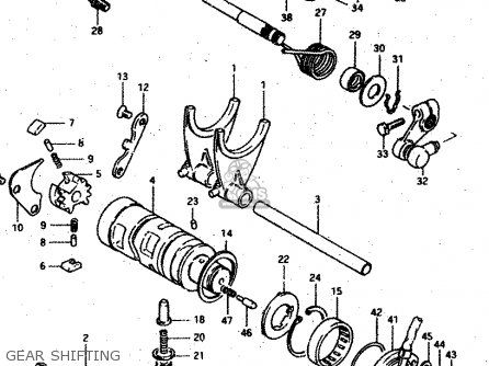 GEAR SHIFTING - GSX750S 1983 (D) (E01 E02 E04 E06 E18 E21 E22 E24 E25 E30 34 39)
