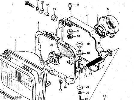 HEADLAMP - GSX750S 1983 (D) (E01 E02 E04 E06 E18 E21 E22 E24 E25 E30 34 39)