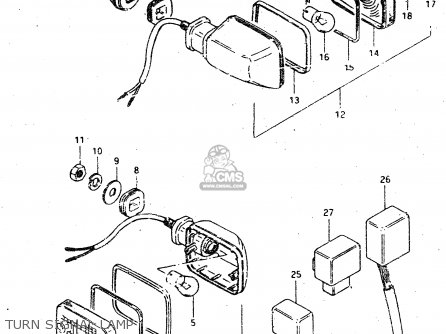 TURN SIGNAL LAMP - GSX750S 1983 (D) (E01 E02 E04 E06 E18 E21 E22 E24 E25 E30 34 39)