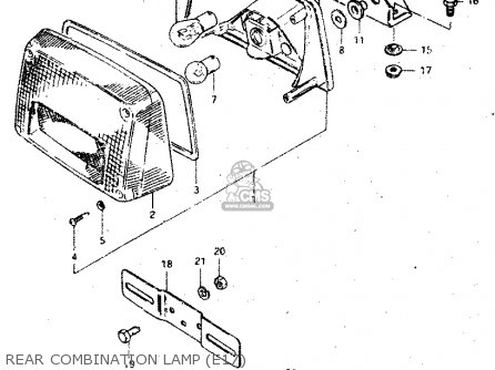 REAR COMBINATION LAMP (E17) - GSX750S 1983 (D) (E01 E02 E04 E06 E18 E21 E22 E24 E25 E30 34 39)