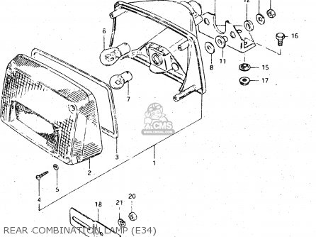 REAR COMBINATION LAMP (E34) - GSX750S 1983 (D) (E01 E02 E04 E06 E18 E21 E22 E24 E25 E30 34 39)