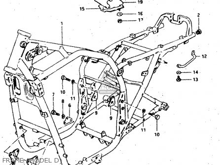 FRAME (MODEL D) - GSX750S 1983 (D) (E01 E02 E04 E06 E18 E21 E22 E24 E25 E30 34 39)