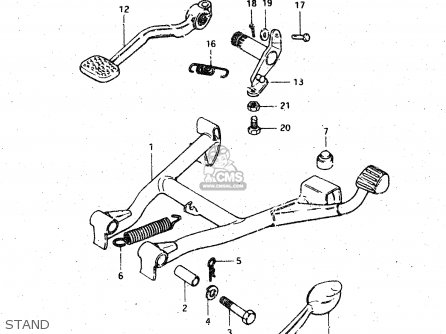 STAND - GSX750S 1983 (D) (E01 E02 E04 E06 E18 E21 E22 E24 E25 E30 34 39)