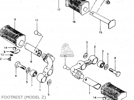 FOOTREST (MODEL Z) - GSX750S 1983 (D) (E01 E02 E04 E06 E18 E21 E22 E24 E25 E30 34 39)
