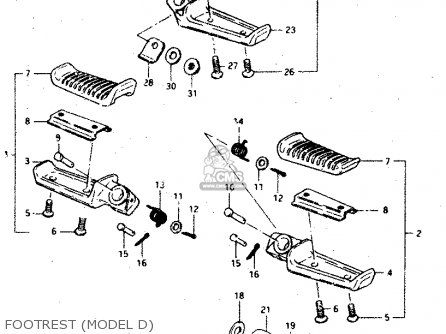 FOOTREST (MODEL D) - GSX750S 1983 (D) (E01 E02 E04 E06 E18 E21 E22 E24 E25 E30 34 39)