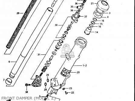 FRONT DAMPER (MODEL Z) - GSX750S 1983 (D) (E01 E02 E04 E06 E18 E21 E22 E24 E25 E30 34 39)