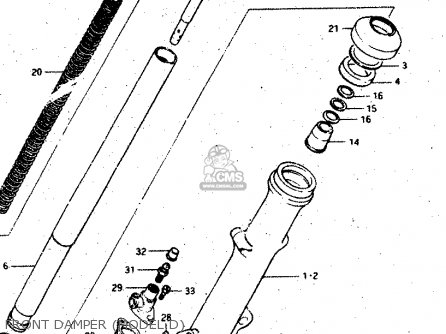 FRONT DAMPER (MODEL D) - GSX750S 1983 (D) (E01 E02 E04 E06 E18 E21 E22 E24 E25 E30 34 39)