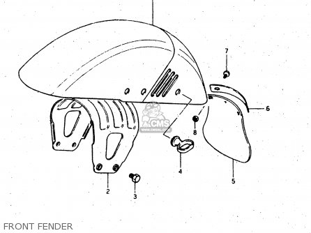 FRONT FENDER - GSX750S 1983 (D) (E01 E02 E04 E06 E18 E21 E22 E24 E25 E30 34 39)