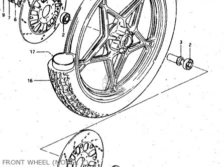 FRONT WHEEL (MODEL Z) - GSX750S 1983 (D) (E01 E02 E04 E06 E18 E21 E22 E24 E25 E30 34 39)