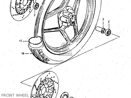 FRONT WHEEL (MODEL D) - GSX750S 1983 (D) (E01 E02 E04 E06 E18 E21 E22 E24 E25 E30 34 39)