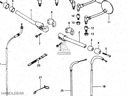 HANDLEBAR - GSX750S 1983 (D) (E01 E02 E04 E06 E18 E21 E22 E24 E25 E30 34 39)