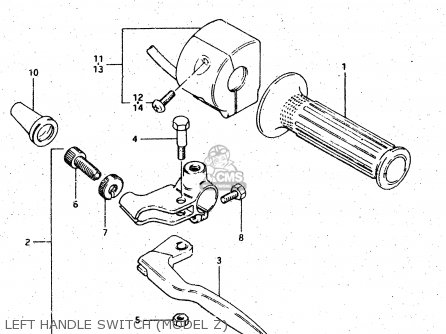 LEFT HANDLE SWITCH (MODEL Z) - GSX750S 1983 (D) (E01 E02 E04 E06 E18 E21 E22 E24 E25 E30 34 39)