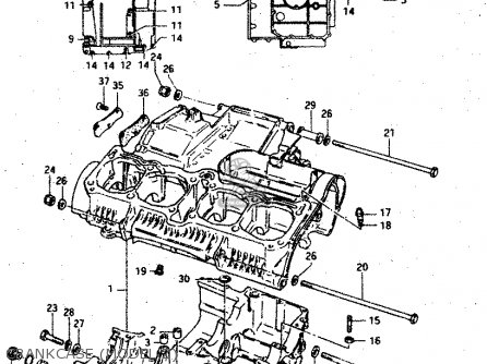 CRANKCASE (MODEL Z) - GSX750S 1983 (D) (E01 E02 E04 E06 E18 E21 E22 E24 E25 E30 34 39)
