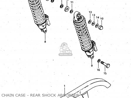 CHAIN CASE - REAR SHOCK ABSORBER - GSX750S 1983 (D) (E01 E02 E04 E06 E18 E21 E22 E24 E25 E30 34 39)