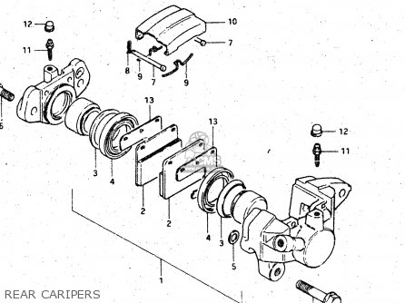 REAR CARIPERS - GSX750S 1983 (D) (E01 E02 E04 E06 E18 E21 E22 E24 E25 E30 34 39)