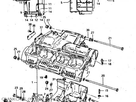 CRANKCASE (MODEL D) - GSX750S 1983 (D) (E01 E02 E04 E06 E18 E21 E22 E24 E25 E30 34 39)