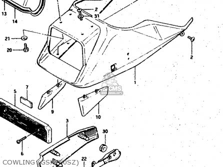 COWLING (GSX750SZ) - GSX750S 1983 (D) (E01 E02 E04 E06 E18 E21 E22 E24 E25 E30 34 39)