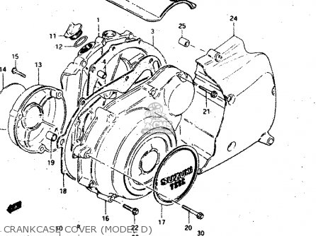CRANKCASE COVER (MODEL D) - GSX750S 1983 (D) (E01 E02 E04 E06 E18 E21 E22 E24 E25 E30 34 39)