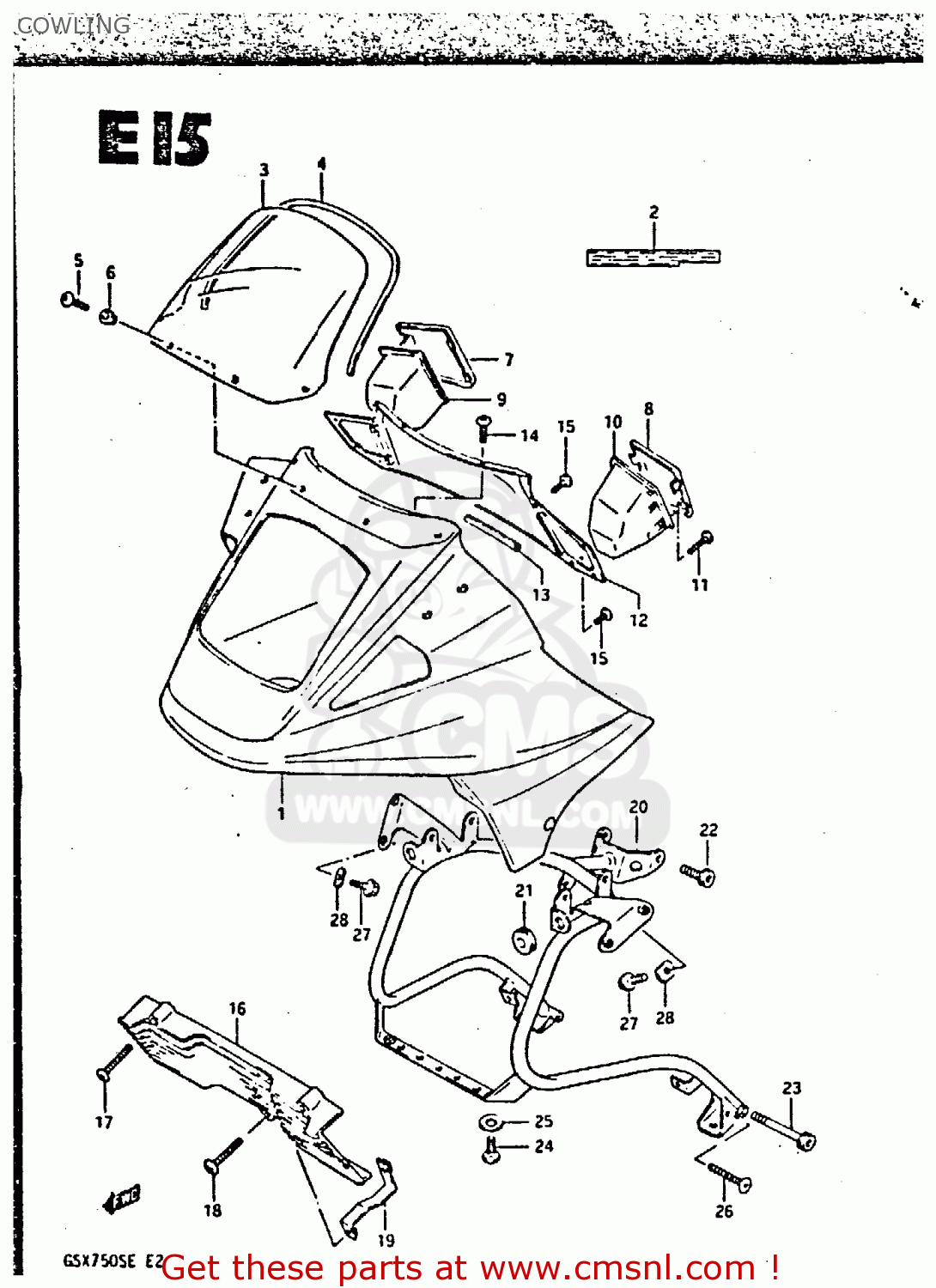 Suzuki GSX750S 1984 (E) UNITED KINGDOM (E02) COWLING - buy original ...