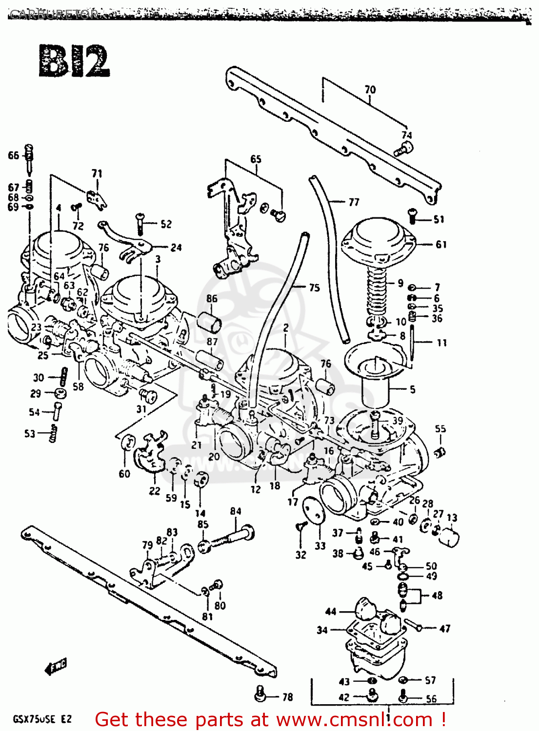 CARBURETOR GSX750S 1984 (E) UNITED KINGDOM (E02)
