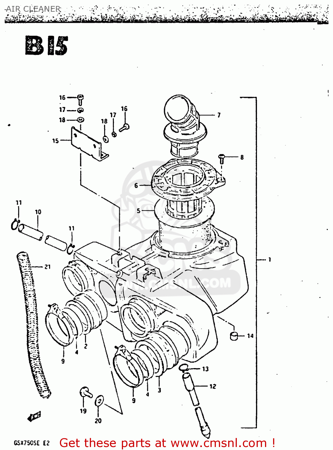 AIR CLEANER GSX750S 1984 (E) UNITED KINGDOM (E02)