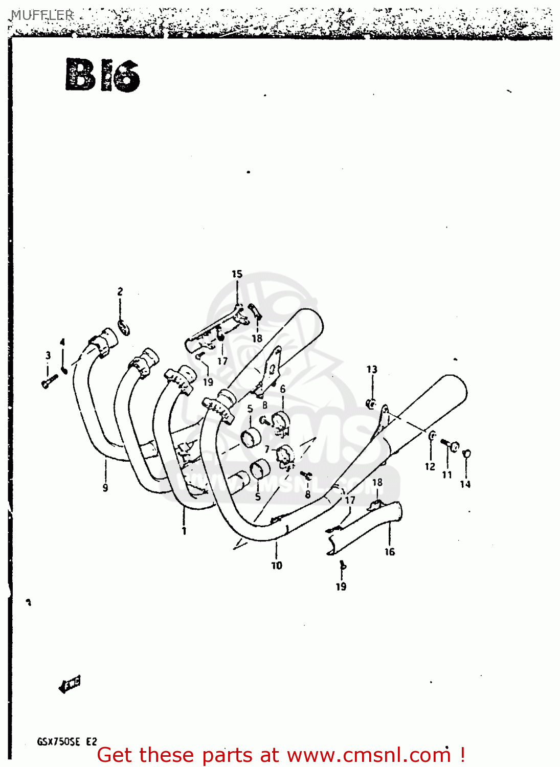 MUFFLER GSX750S 1984 (E) UNITED KINGDOM (E02)