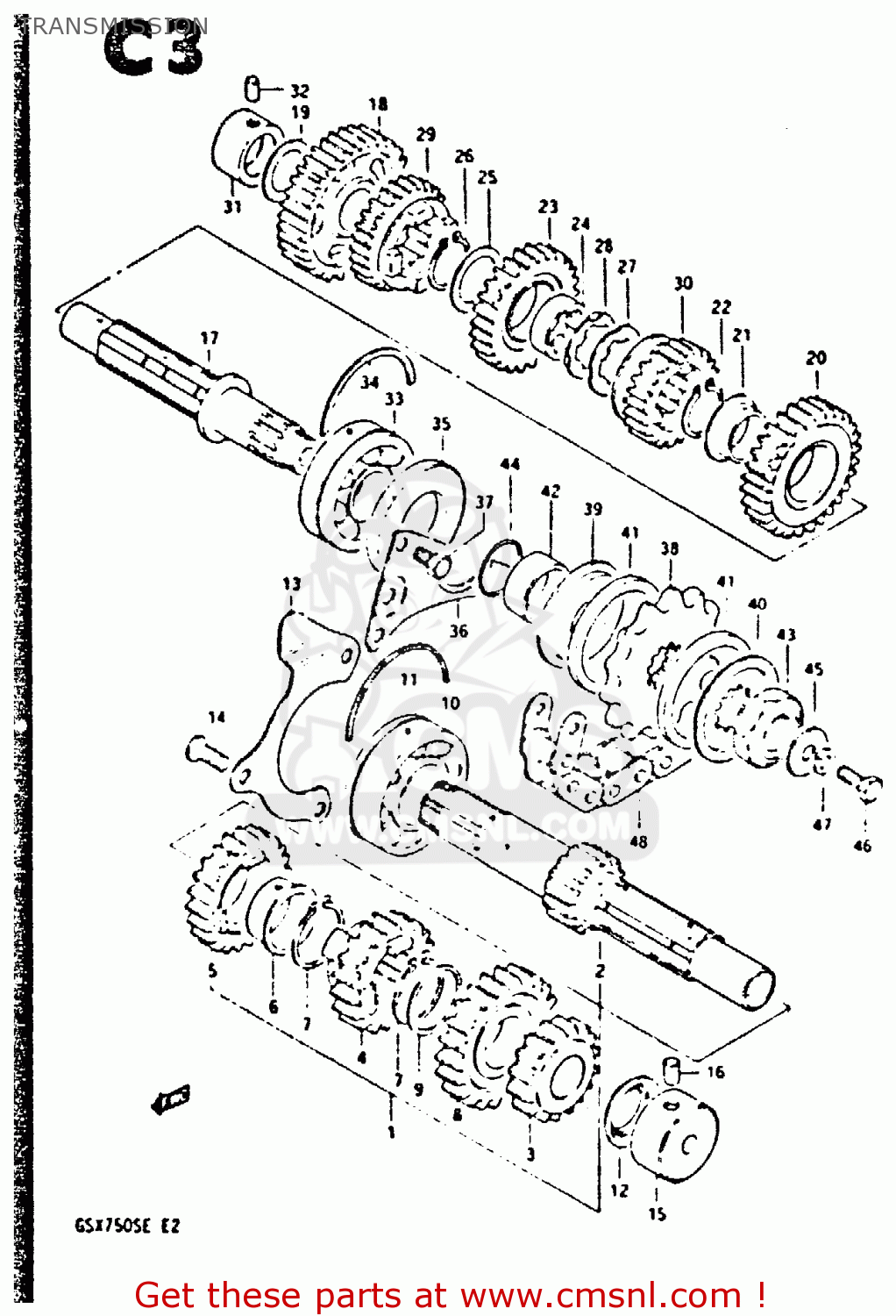 TRANSMISSION GSX750S 1984 (E) UNITED KINGDOM (E02)