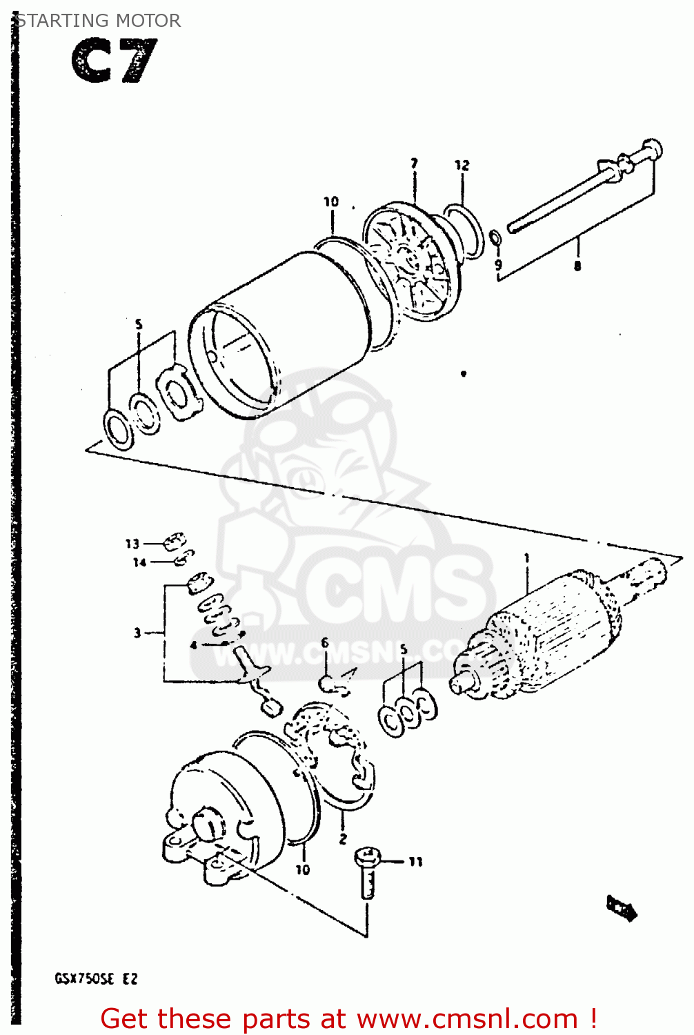 STARTING MOTOR GSX750S 1984 (E) UNITED KINGDOM (E02)