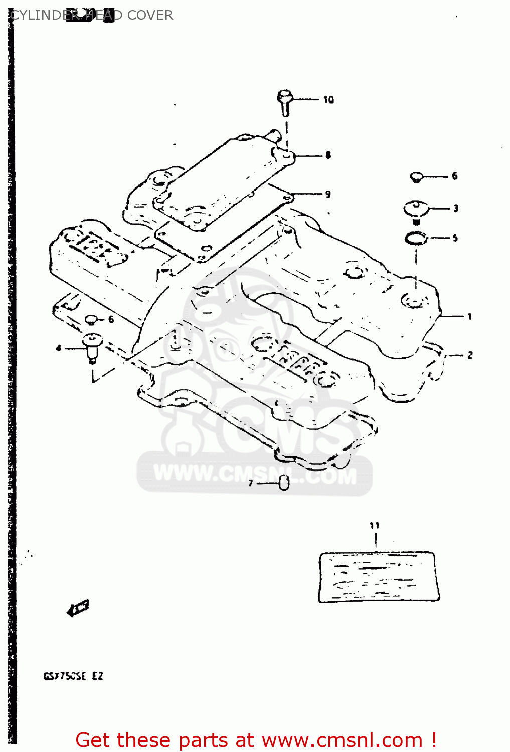 CYLINDER HEAD COVER GSX750S 1984 (E) UNITED KINGDOM (E02)