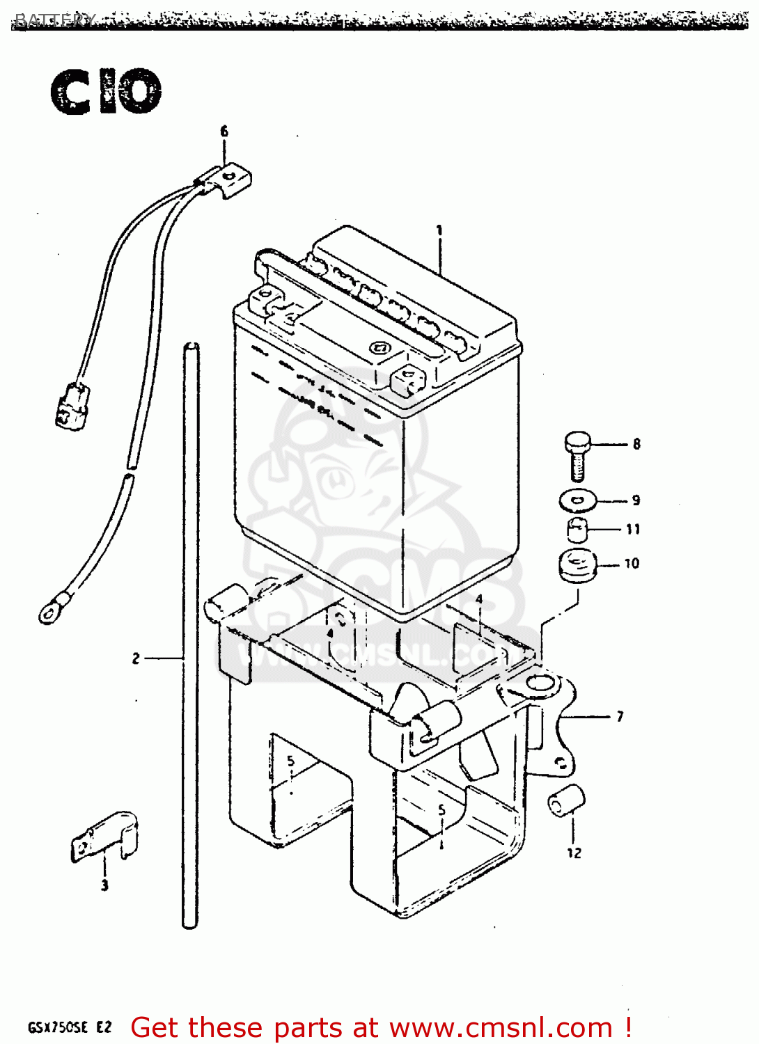 BATTERY GSX750S 1984 (E) UNITED KINGDOM (E02)