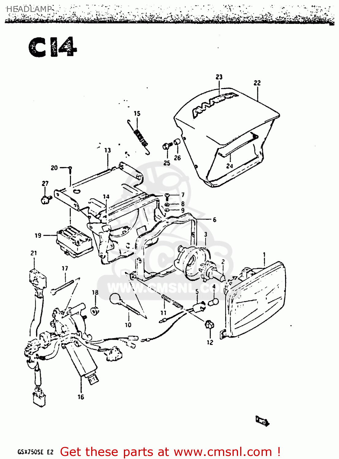 HEADLAMP GSX750S 1984 (E) UNITED KINGDOM (E02)