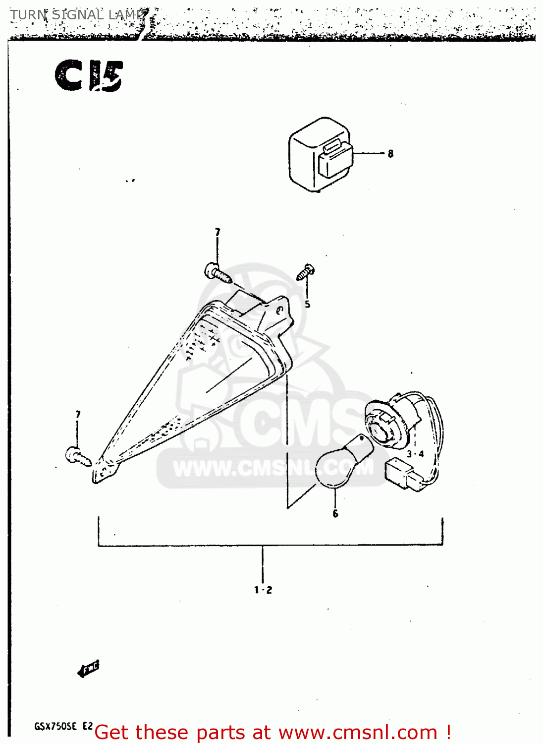 TURN SIGNAL LAMP GSX750S 1984 (E) UNITED KINGDOM (E02)