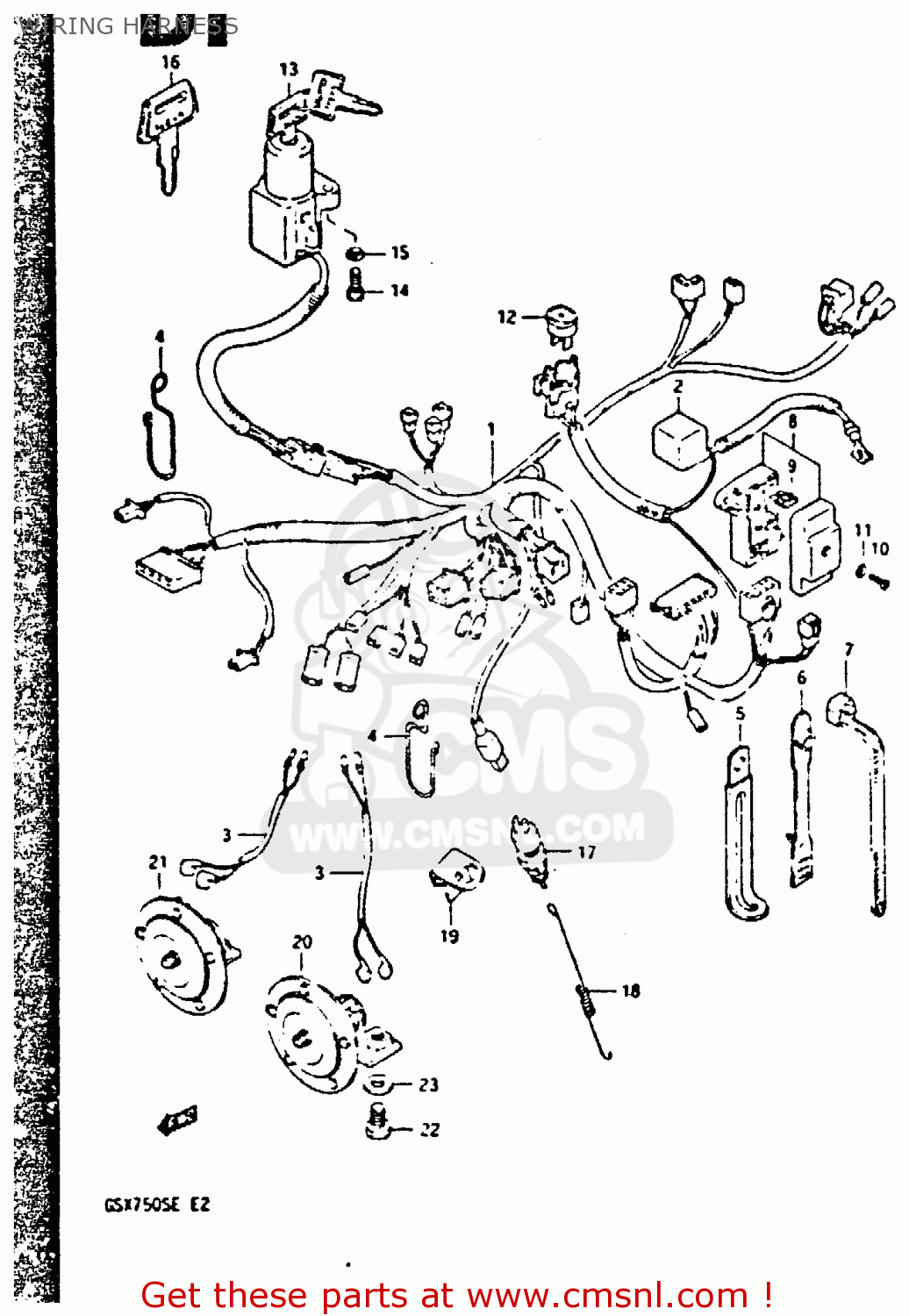 WIRING HARNESS GSX750S 1984 (E) UNITED KINGDOM (E02)