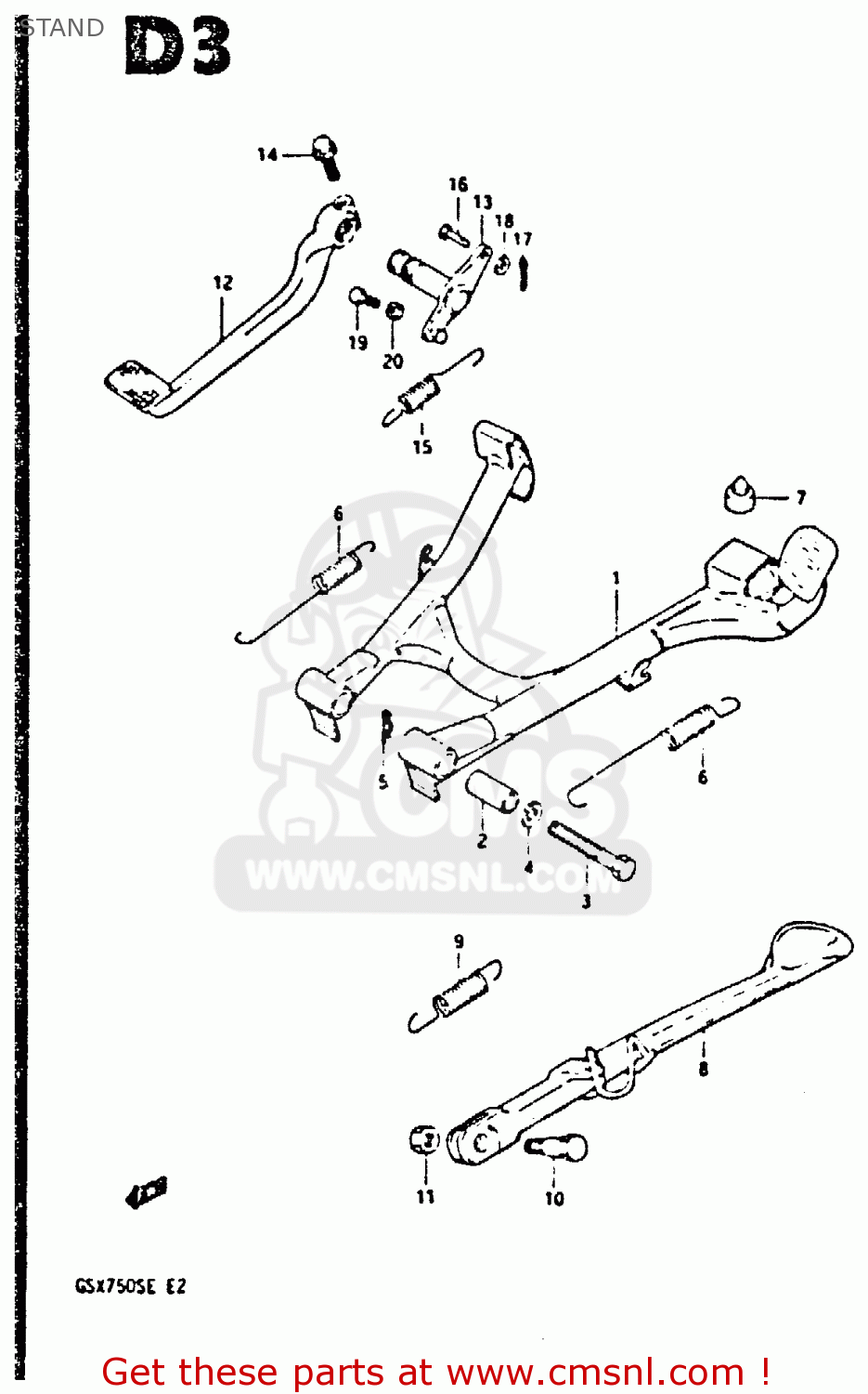 STAND GSX750S 1984 (E) UNITED KINGDOM (E02)