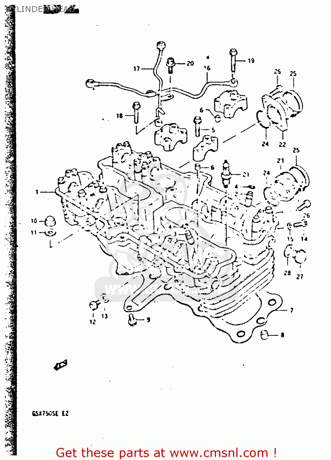CYLINDER HEAD GSX750S 1984 (E) UNITED KINGDOM (E02)