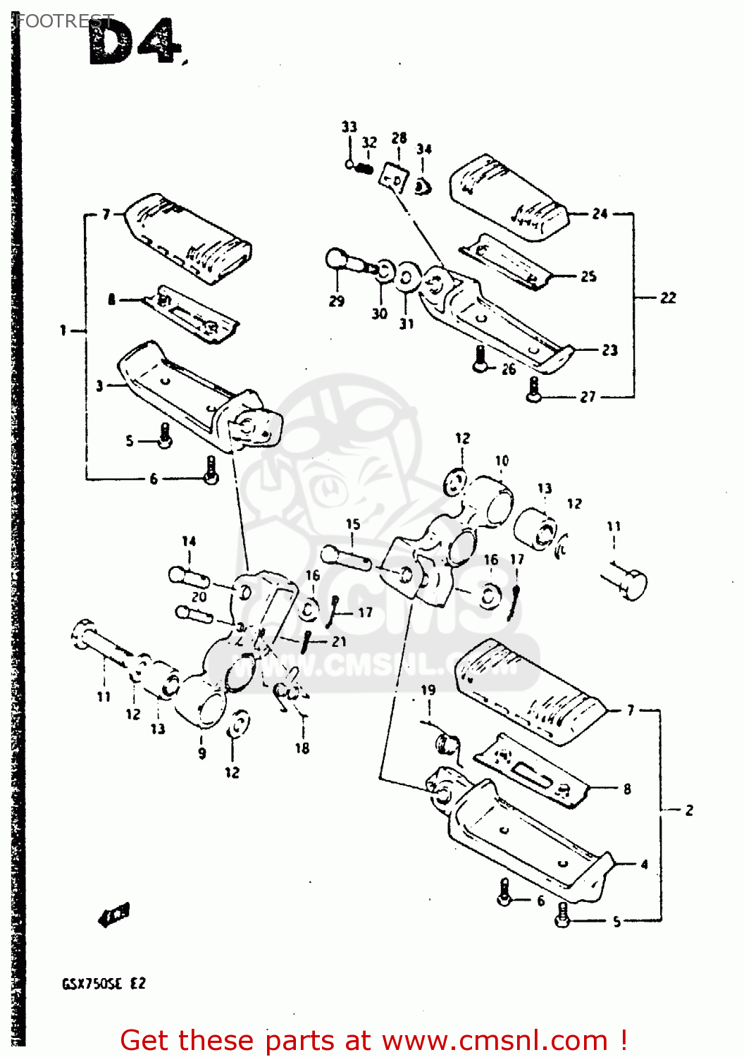 FOOTREST GSX750S 1984 (E) UNITED KINGDOM (E02)