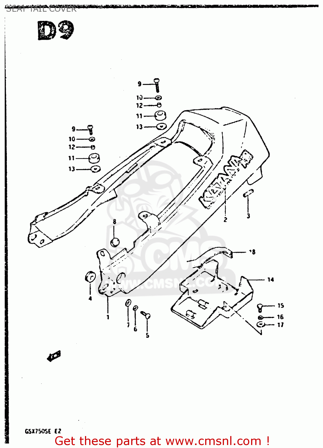 SEAT TAIL COVER GSX750S 1984 (E) UNITED KINGDOM (E02)