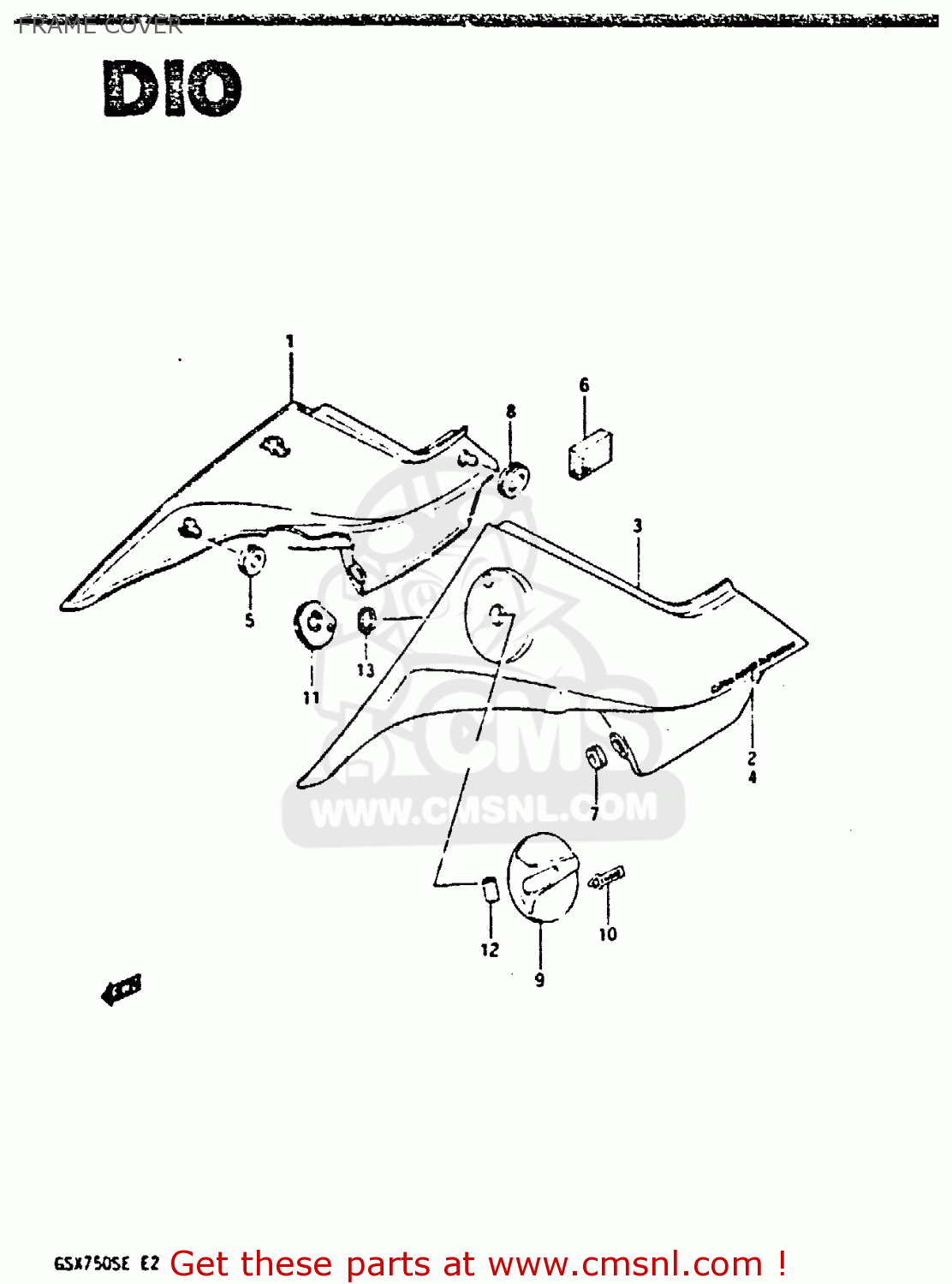 FRAME COVER GSX750S 1984 (E) UNITED KINGDOM (E02)