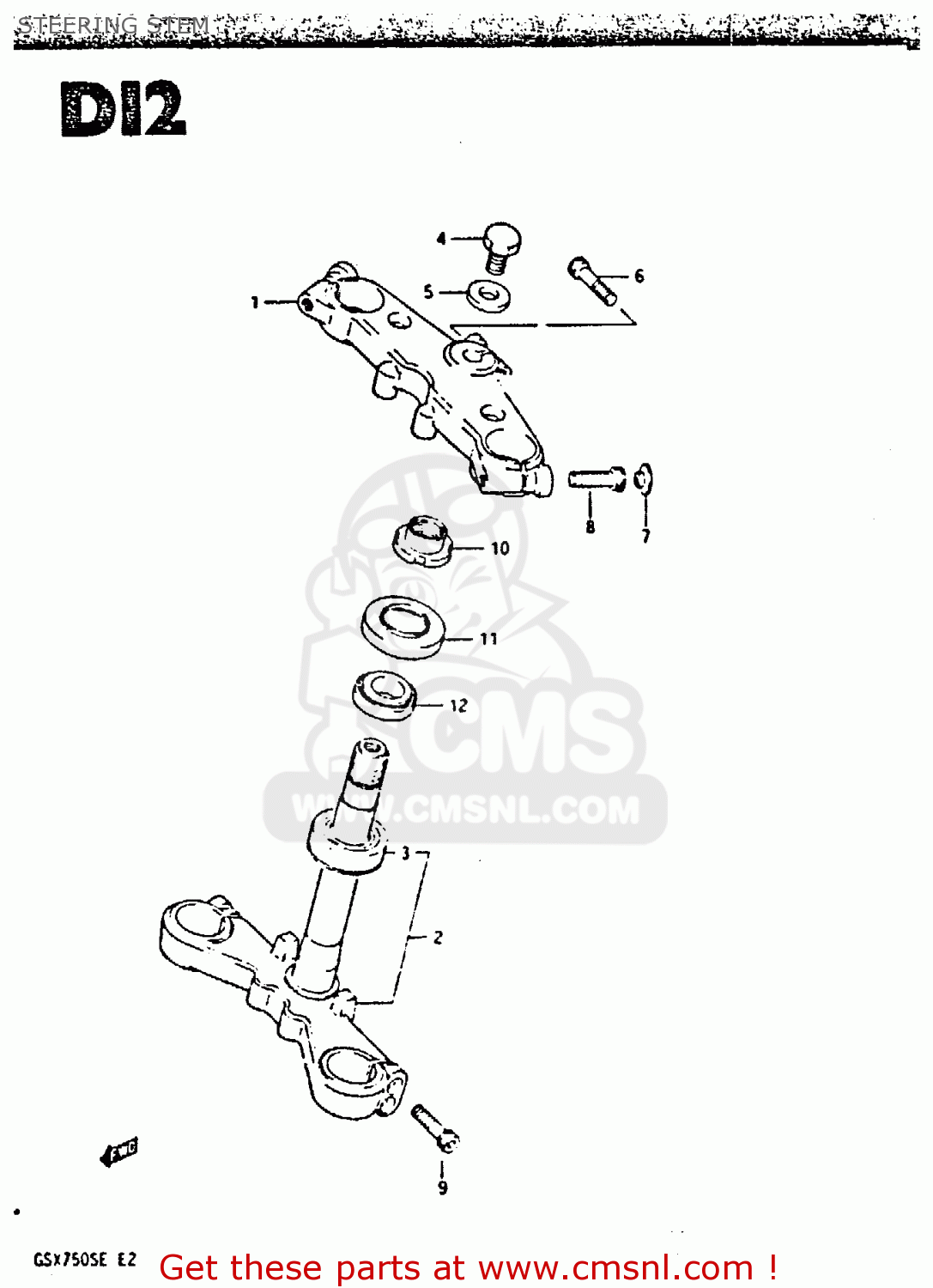 STEERING STEM GSX750S 1984 (E) UNITED KINGDOM (E02)