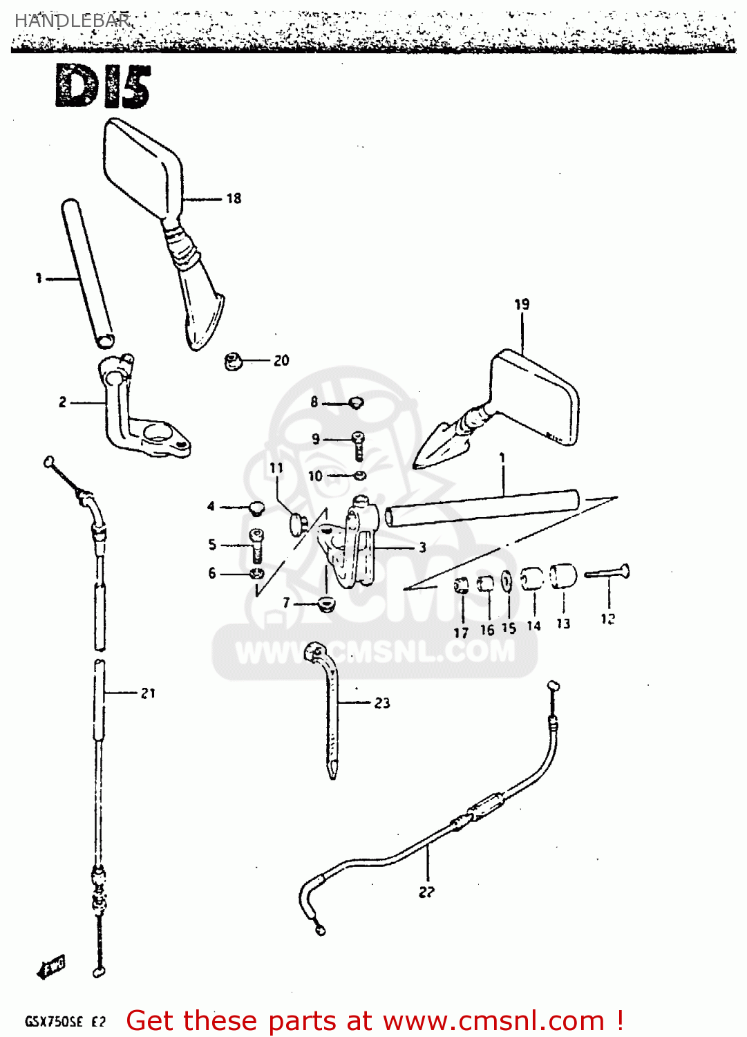 HANDLEBAR GSX750S 1984 (E) UNITED KINGDOM (E02)