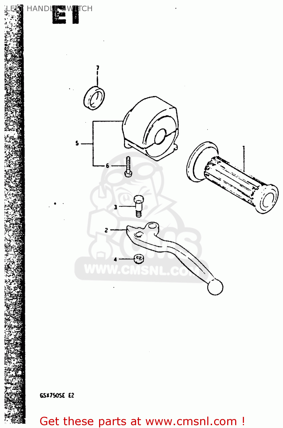 LEFT HANDLE SWITCH GSX750S 1984 (E) UNITED KINGDOM (E02)