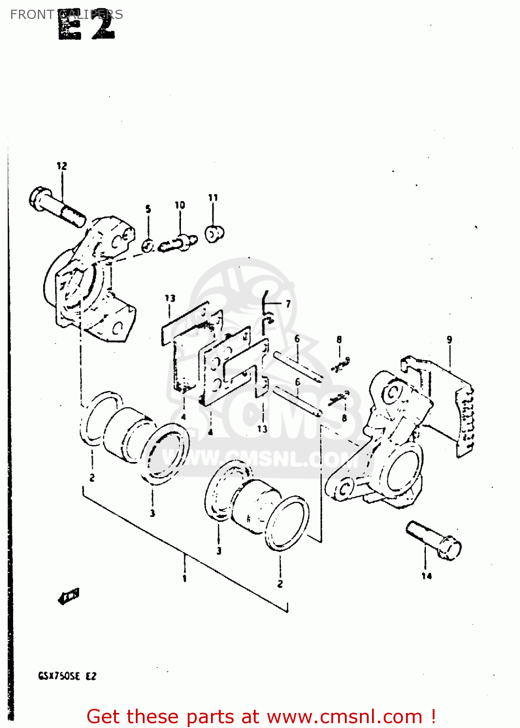 FRONT CALIPERS GSX750S 1984 (E) UNITED KINGDOM (E02)