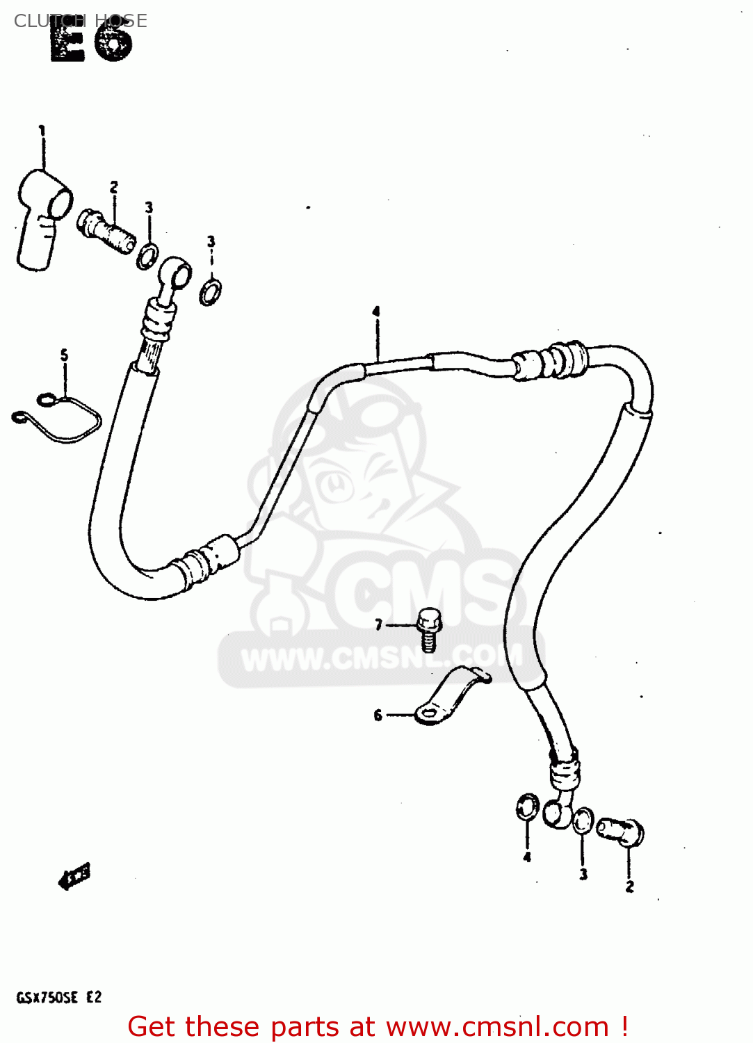 CLUTCH HOSE GSX750S 1984 (E) UNITED KINGDOM (E02)